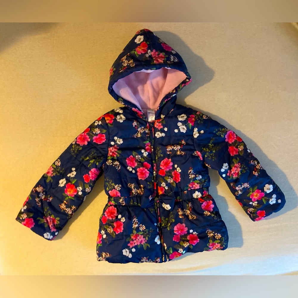☔️☃️LITTLE ME☃️☔️WARM WINTER COAT sz4T 100%polyester fleece lined 🌸VERY GUC🌸